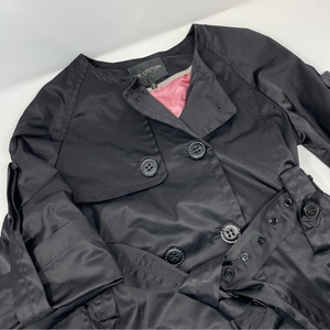 MM Couture by‎ Miss Me Jacket Black Double Breasted Belted Rolled Sleeve Medium